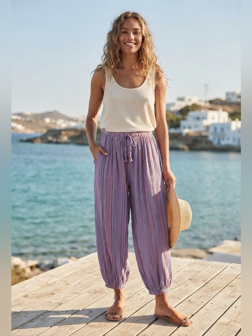 Free People Free-est Playa Party Striped Pant SZ XL NWT